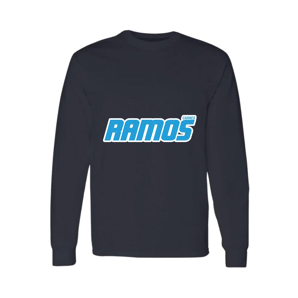 Playera Manga Larga Algodón Negro Logo