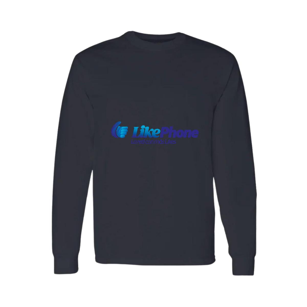 Playera Manga Larga Algodón Negro Logo