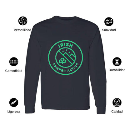 Playera Manga Larga Algodón Negro Logo