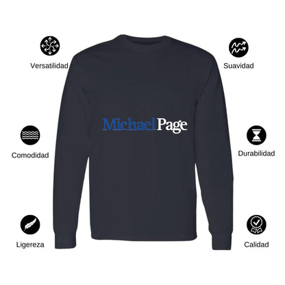 Playera Manga Larga Algodón Negro Logo