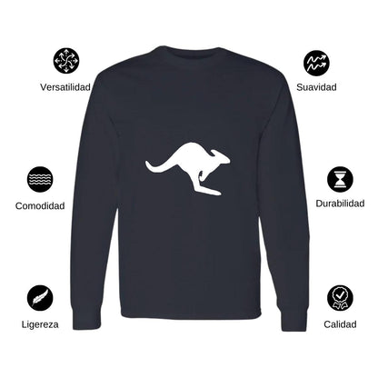 Playera Manga Larga Algodón Negro Logo