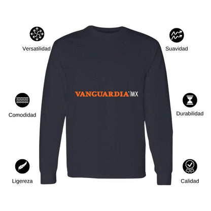 Playera Manga Larga Algodón Negro Logo