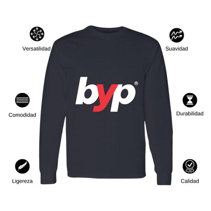 Playera Manga Larga Algodón Negro Logo
