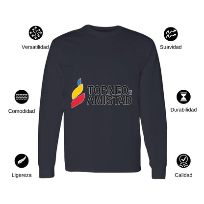 Playera Manga Larga Algodón Negro Logo