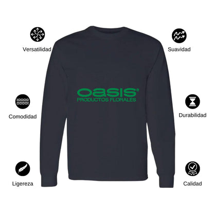 Playera Manga Larga Algodón Negro Logo