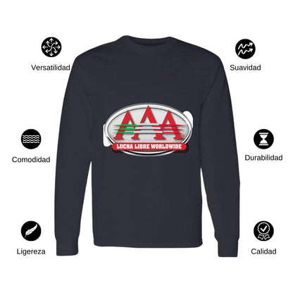 Playera Manga Larga Algodón Negro Logo