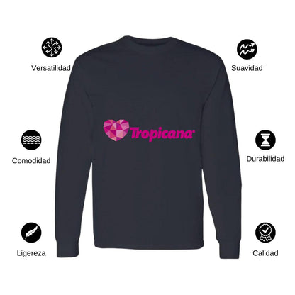 Playera Manga Larga Algodón Negro Logo