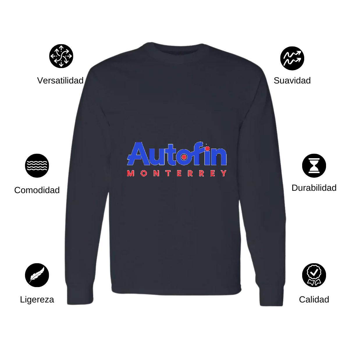 Playera Manga Larga Algodón Negro Logo