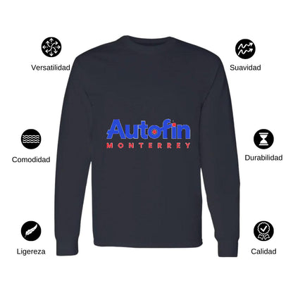 Playera Manga Larga Algodón Negro Logo