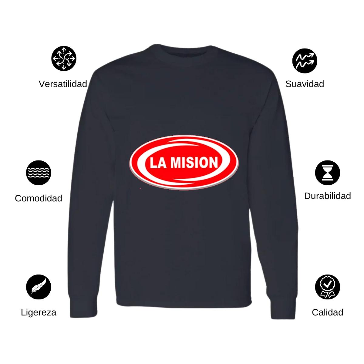 Playera Manga Larga Algodón Negro Logo