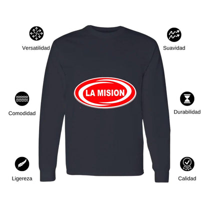 Playera Manga Larga Algodón Negro Logo
