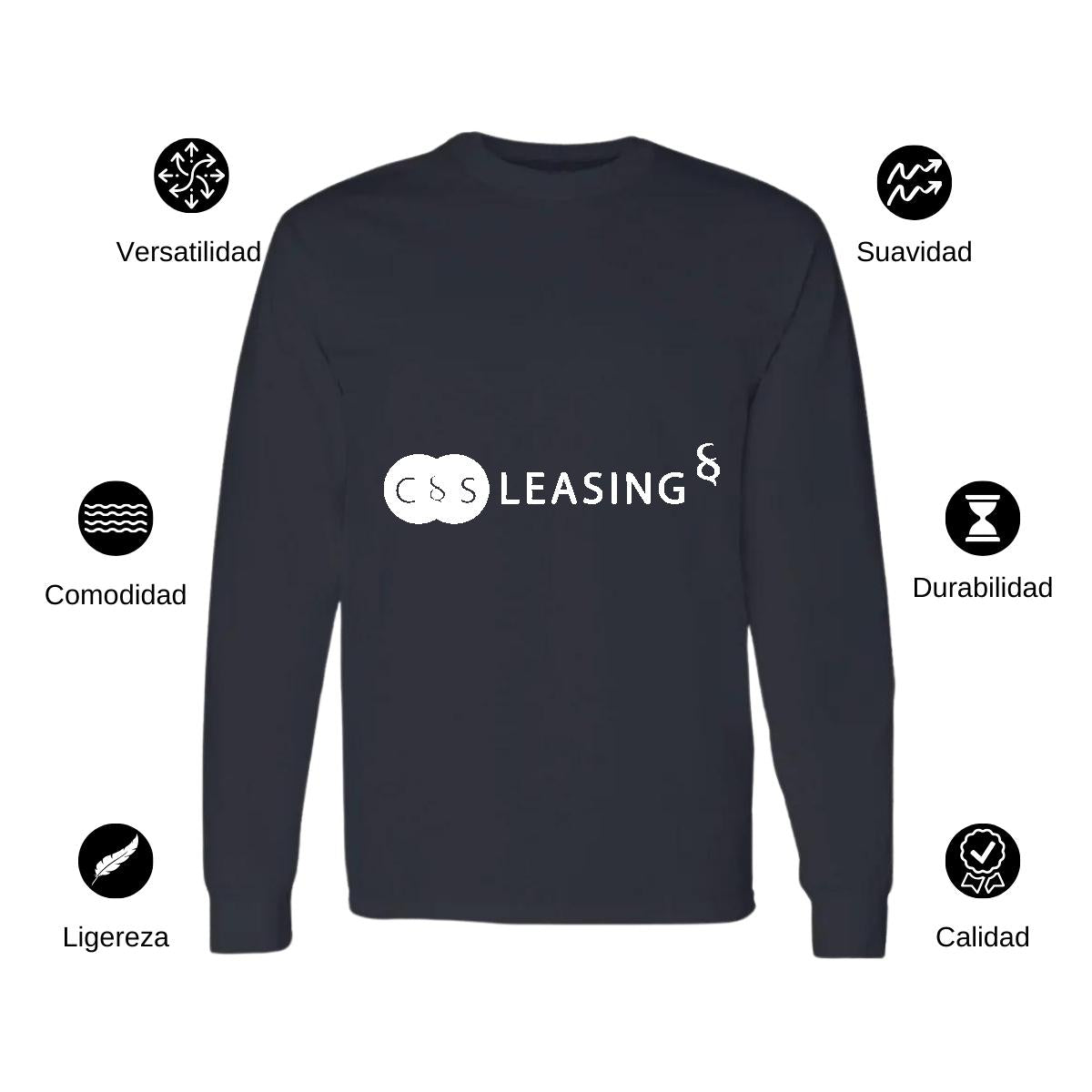 Playera Manga Larga Algodón Negro Logo