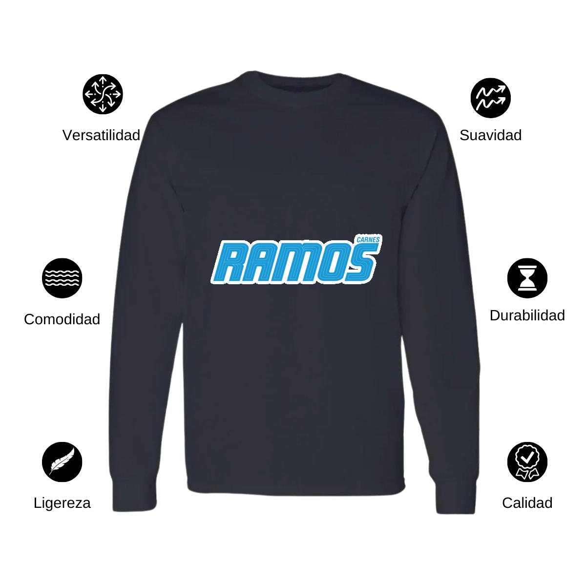 Playera Manga Larga Algodón Negro Logo