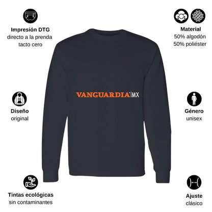 Playera Manga Larga Algodón Negro Logo