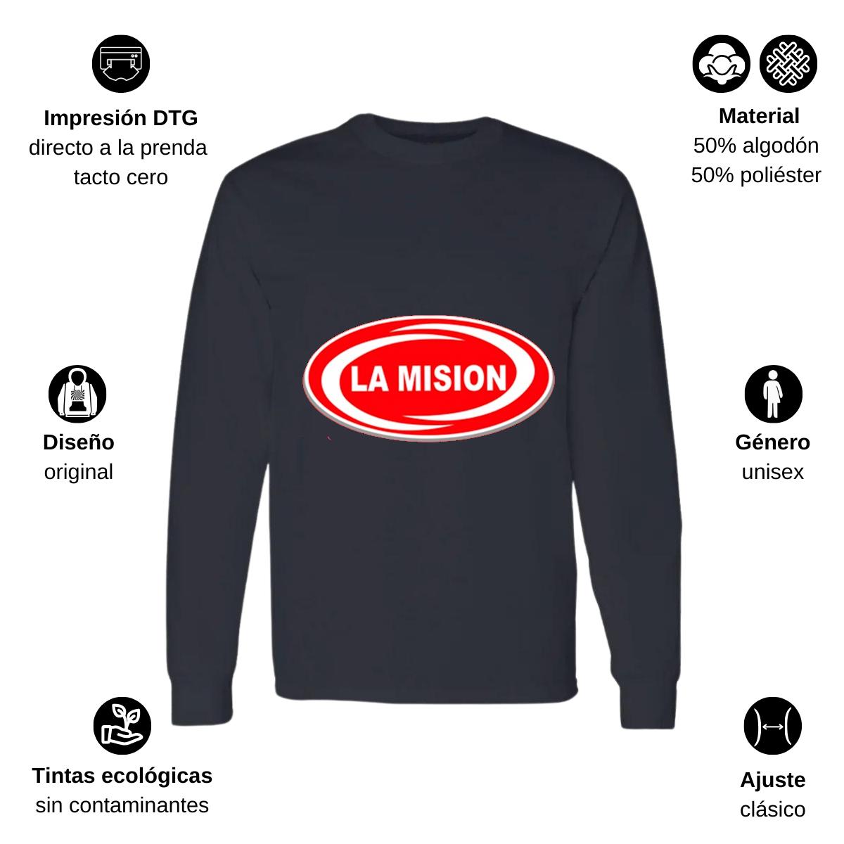 Playera Manga Larga Algodón Negro Logo