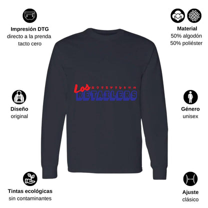 Playera Manga Larga Algodón Negro Logo