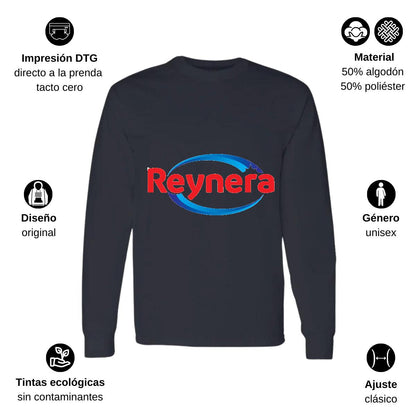 Playera Manga Larga Algodón Negro Logo