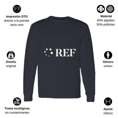 Playera Manga Larga Algodón Negro Logo