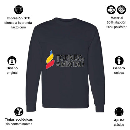 Playera Manga Larga Algodón Negro Logo