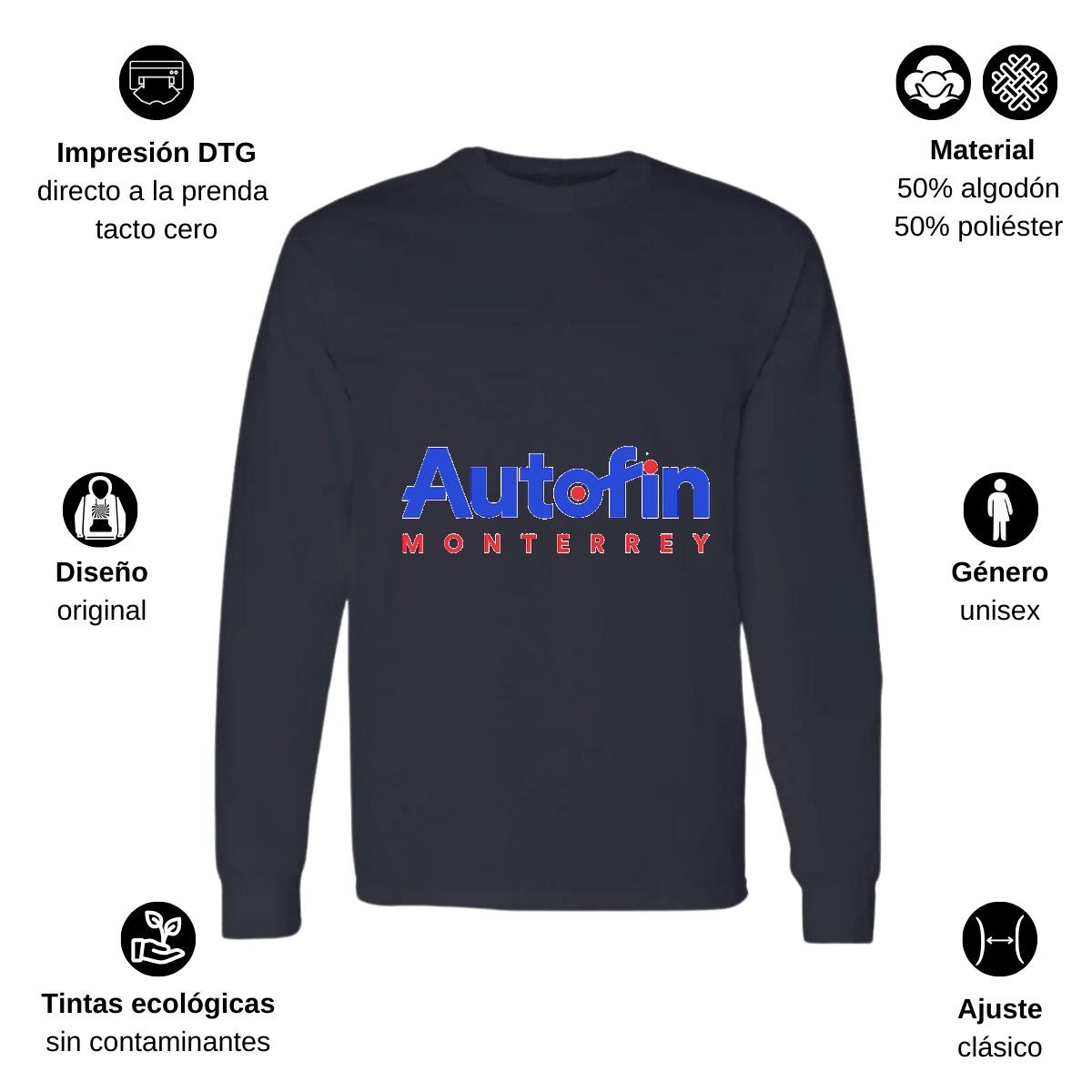 Playera Manga Larga Algodón Negro Logo