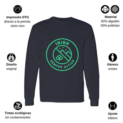 Playera Manga Larga Algodón Negro Logo