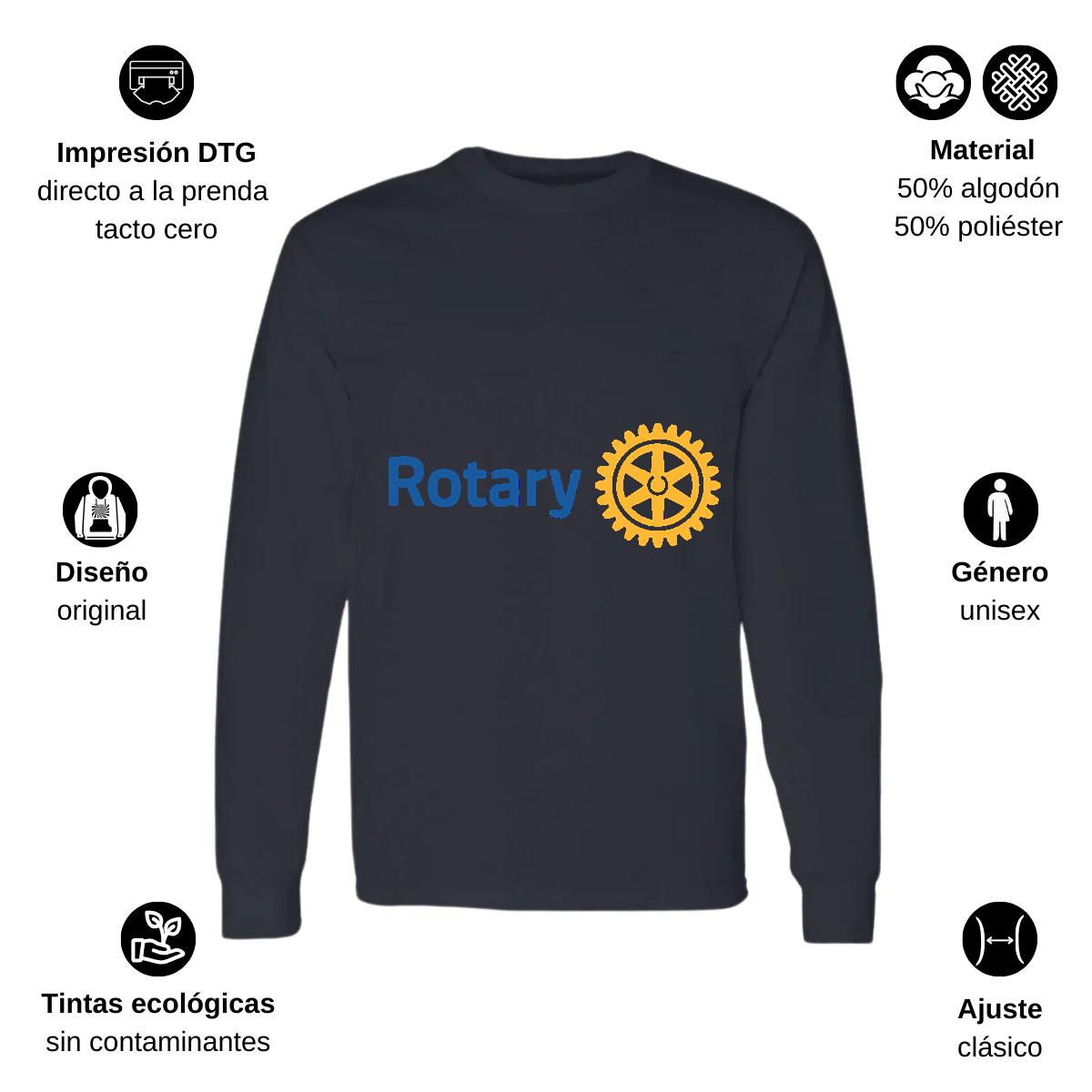 Playera Manga Larga Algodón Negro Logo