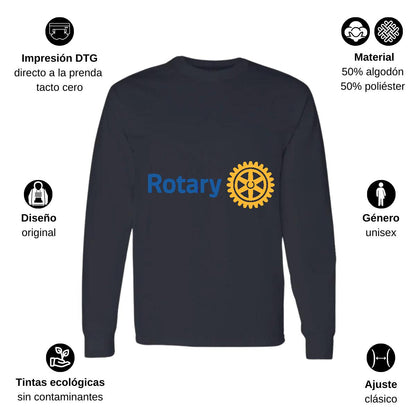 Playera Manga Larga Algodón Negro Logo