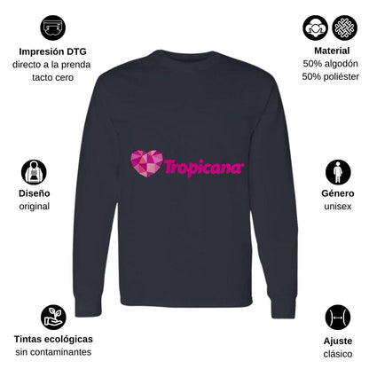 Playera Manga Larga Algodón Negro Logo