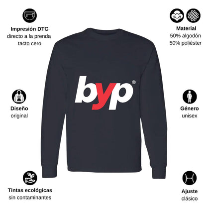 Playera Manga Larga Algodón Negro Logo