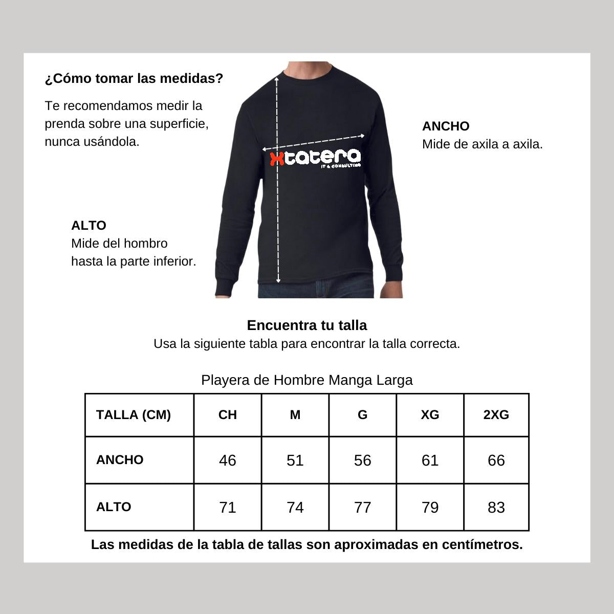 Playera Manga Larga Algodón Negro Logo