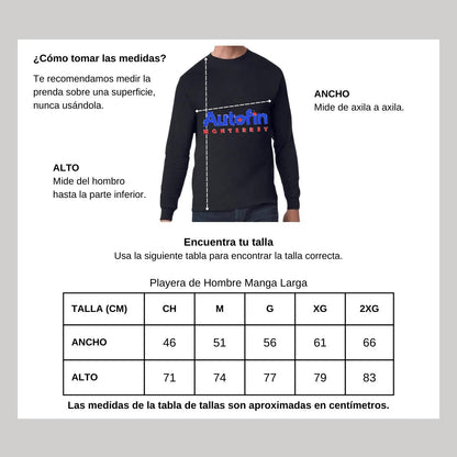 Playera Manga Larga Algodón Negro Logo