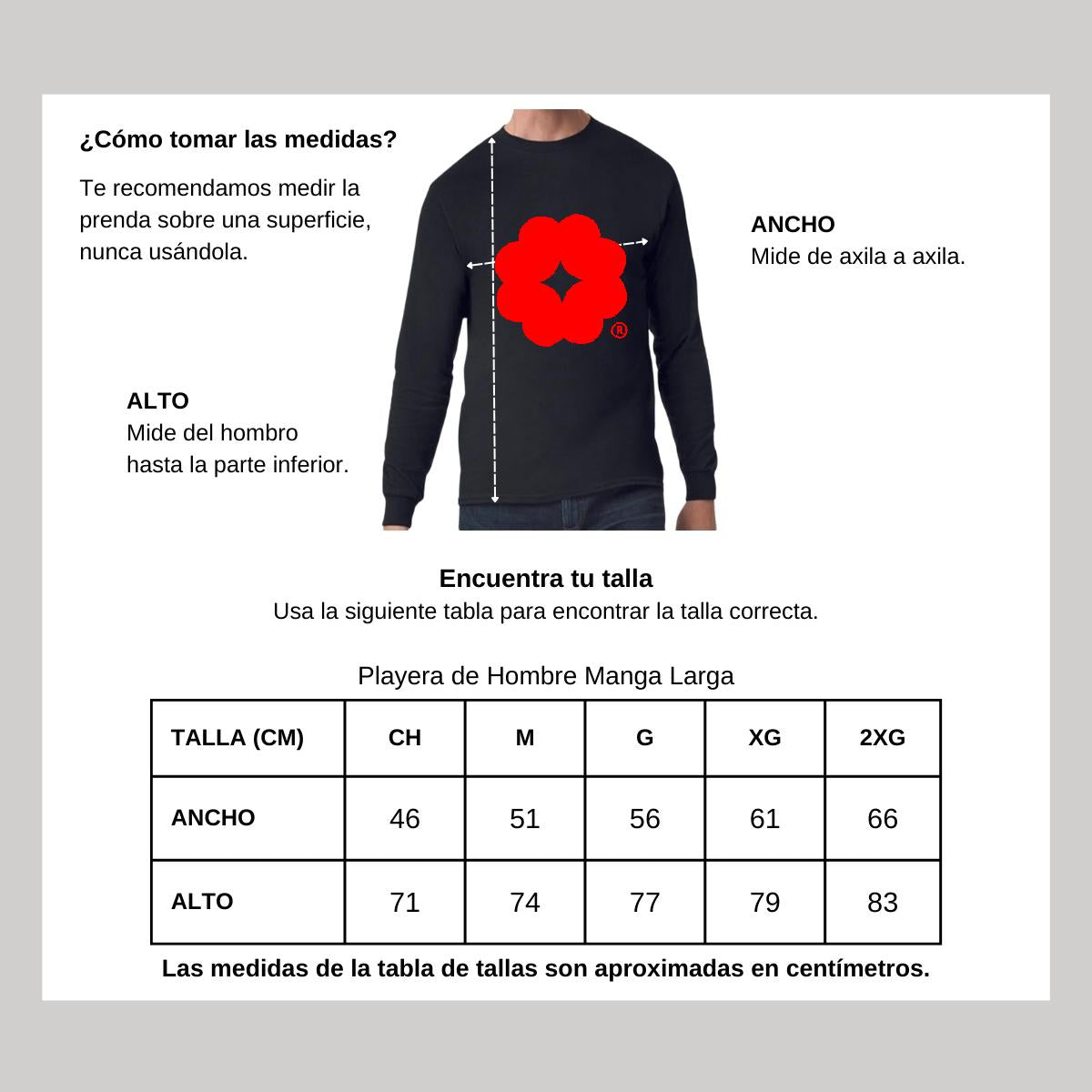 Playera Manga Larga Algodón Negro Logo