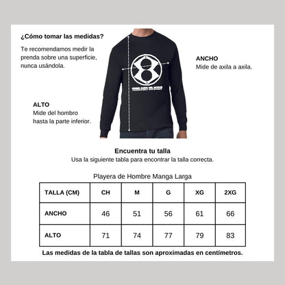 Playera Manga Larga Algodón Negro Logo