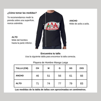 Playera Manga Larga Algodón Negro Logo