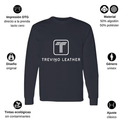 Playera Manga Larga Algodón Negro Logo