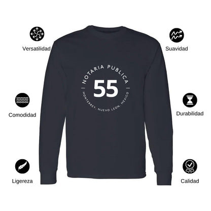 Playera Manga Larga Algodón Negro Logo