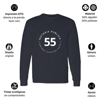Playera Manga Larga Algodón Negro Logo