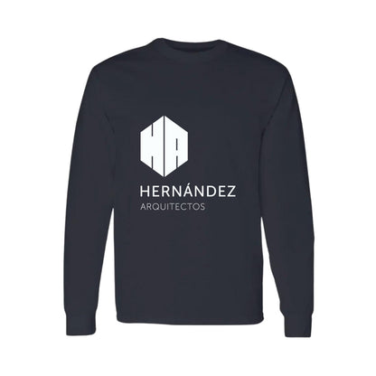 Playera Manga Larga Algodón Negro Logo