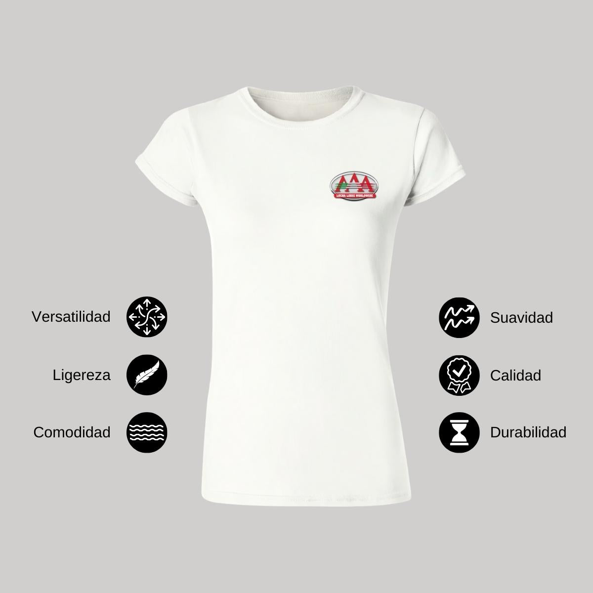 Playera Manga Corta Mujer Blanco Personalizable Escudo