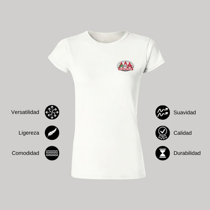 Playera Manga Corta Mujer Blanco Personalizable Escudo