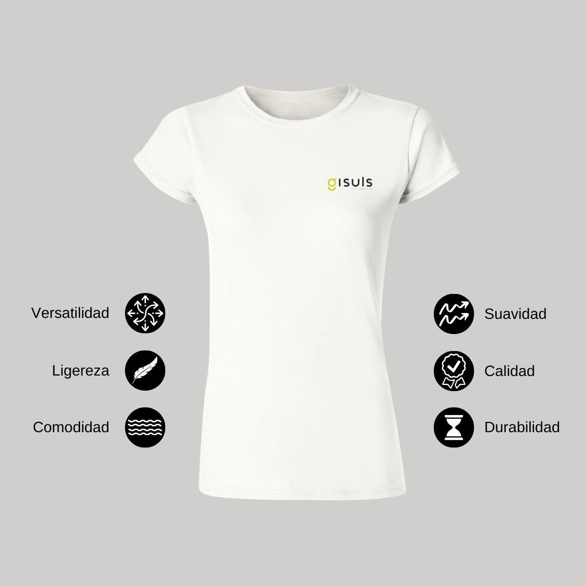 Playera Manga Corta Mujer Blanco Personalizable Escudo
