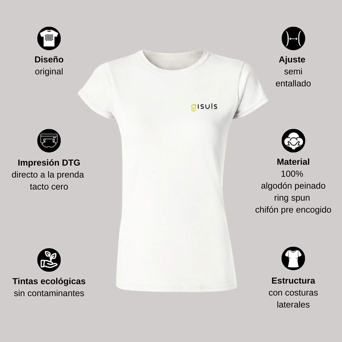 Playera Manga Corta Mujer Blanco Personalizable Escudo