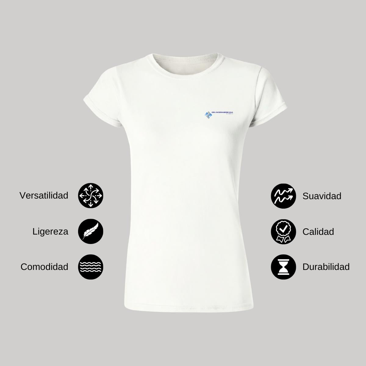 Playera Manga Corta Mujer Blanco Personalizable Escudo