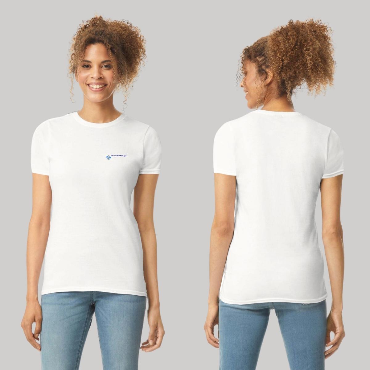 Playera Manga Corta Mujer Blanco Personalizable Escudo