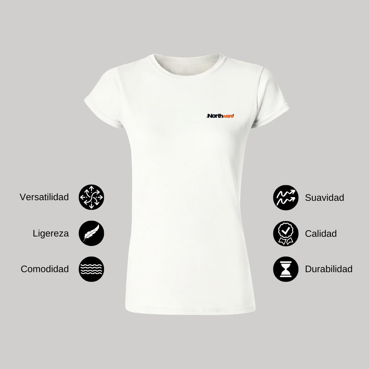 Playera Manga Corta Mujer Blanco Personalizable Escudo