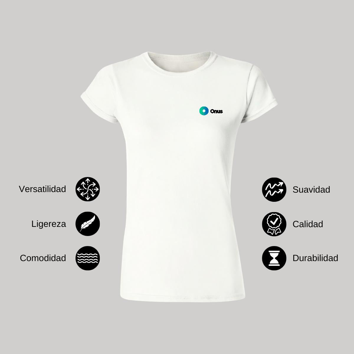 Playera Manga Corta Mujer Blanco Personalizable Escudo