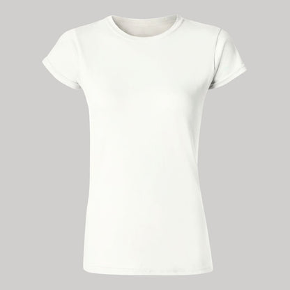 Playera Manga Corta Mujer Blanco Personalizable Logo