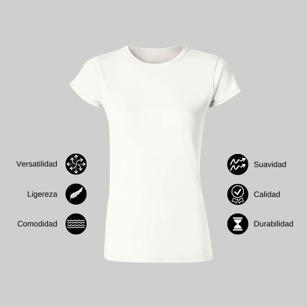Playera Manga Corta Mujer Blanco Personalizable Logo