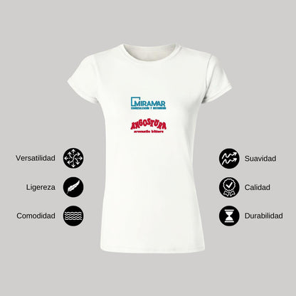 Playera Manga Corta Mujer Blanco Personalizable Logo