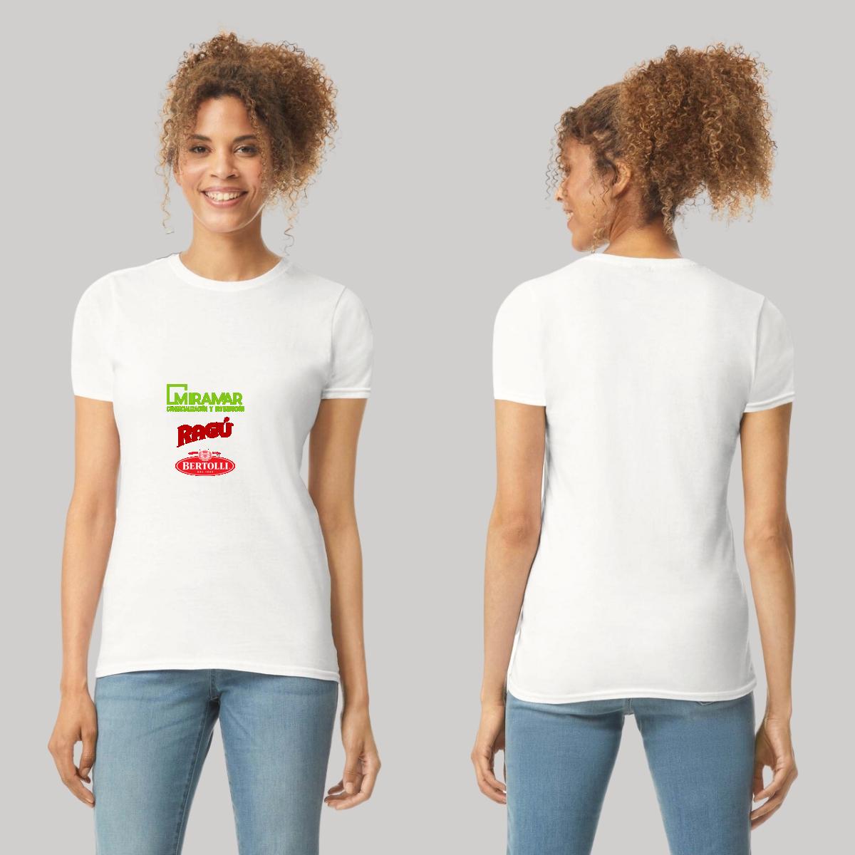 Playera Manga Corta Mujer Blanco Personalizable Logo